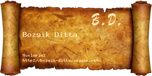 Bozsik Ditta névjegykártya